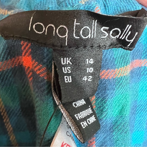NWT Long Tall Sally Brompton Check PJ Pant In Greens - Picture 9 of 10